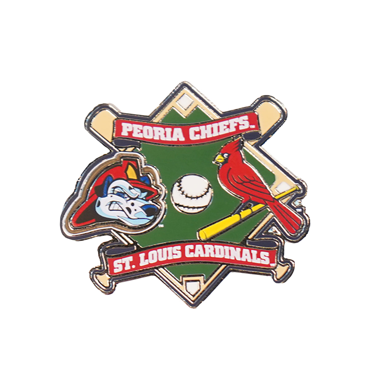 Peoria Chiefs Baseball Jersey Souvenir Lapel Pin Illinois Minor League Team