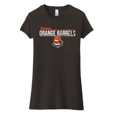 Peoria Orange Barrels Black Juniors Tri-Blend T-Shirt