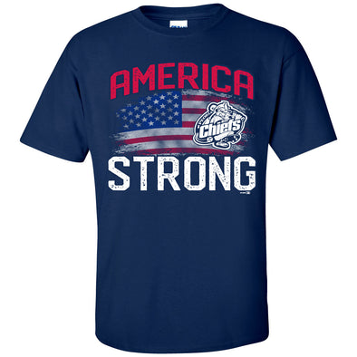 M-Peoria Chiefs American Flag Navy Adult T-Shirt