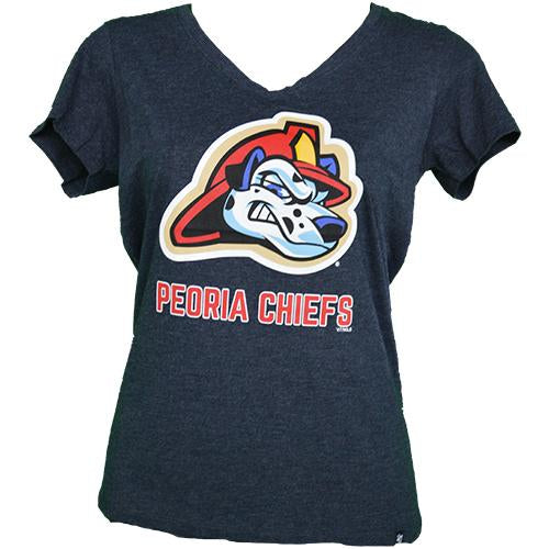Peoria Chiefs Women's V-Neck Navy T-Shirt