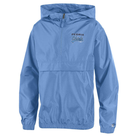 Light Blue Champion Youth Pullover Windbreaker Large