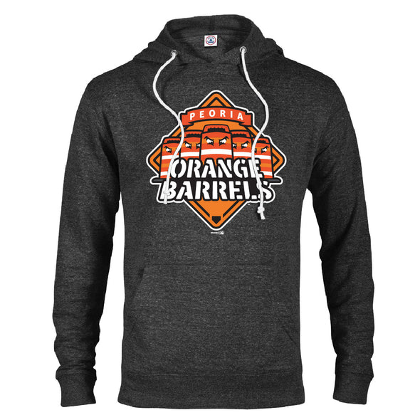 Peoria Orange Barrels Grey/Black Heather Hoodie